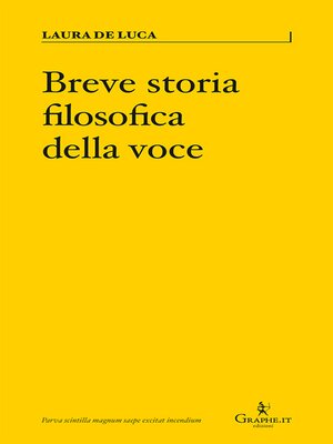 cover image of Breve storia filosofica della voce